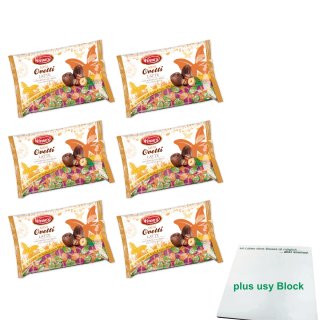 Witors Mini Ovetti Latte 6er Pack (6x Schokoeier mit Haselnusscreme, 1kg Packung) + usy Block