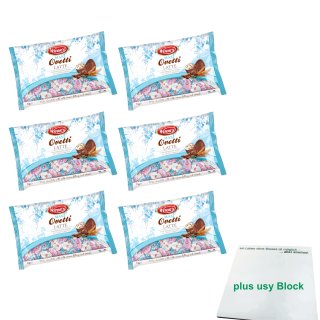 Witors Maxi Ovetti Latte 6er Pack (Schokoeier mit Milchcreme, 6x 1kg Packung) + usy Block