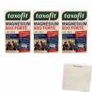 taxofit Magnesium 600 Forte 3er Pack (90 Tabletten, 3x50,4g Packung) + usy Block