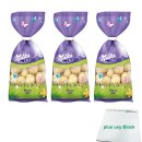 Milka Schokoladen Eier Blanc Wit 3er Pack (3x Weiße Schokolade, 100g Beutel) + usy Block