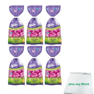 Milka Schokoladen Eier Lait-Melk Bisquit 6er Pack (Mit Keksmilch, 6x 100g Beutel) + usy Block