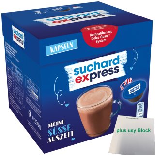 Suchard Express Kakao passend für Dolce Gusto (16 Kapseln) plus usy Block
