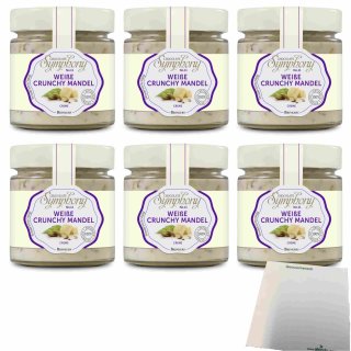 Brinkers Chocolate Symphony No 11 Weisse Crunchy Mandel Creme 6er Pack (6x200g Glas) + usy Block