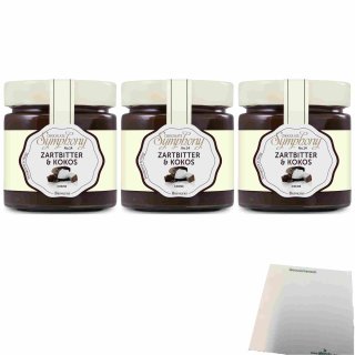 Brinkers Chocolate Symphony No 14 Zartbitter & Kokos Creme 3er Pack (3x200g Glas) + usy Block