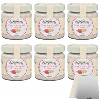 Brinkers Chocolate Symphony No 10 Weisse Schokolade mit Erdbeere Creme 6er Pack (6x200g Glas) + usy Block