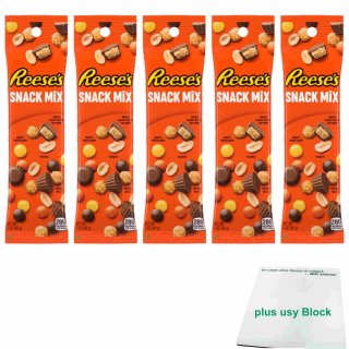 Reese´s Snack Mix 5er Pack (5x56g Beutel) + usy Block