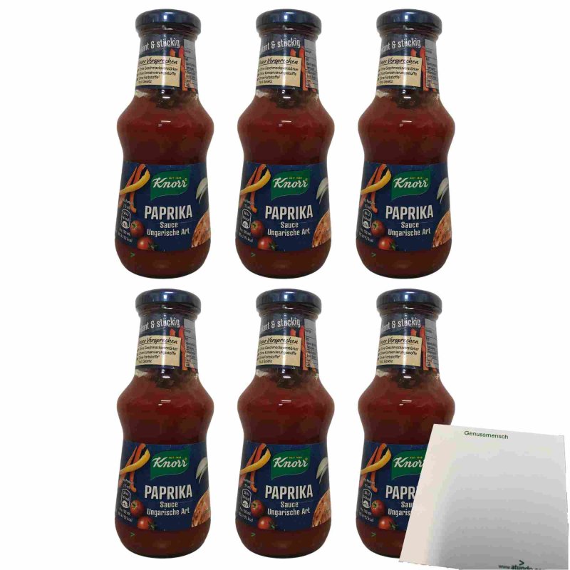 Knorr Paprika Sauce Ungarische Art 6er Pack (6x250ml Glas) + usy Bloc