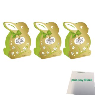 Ferrero Rocher Osterhase 3er Pack (3x 50g Packung) + usy Block