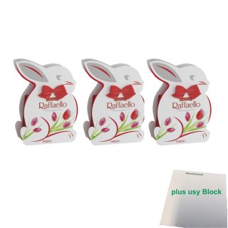 Ferrero Raffaelo Osterhase 3er Pack (3x 50g Packung) + usy Block