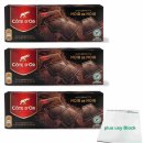 Côte dOr Mignonnette Noir 3er Pack (72x10g dunkle Schokoladentafeln 55% Kakao) + usy Block
