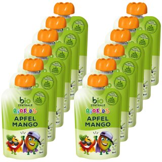 biozentrale BioKids Fruchtmus Apfel Mango VPE (12x90g Packung)