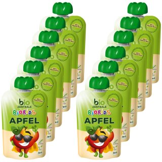 biozentrale BioKids Fruchtmus Apfel VPE (12x90g Packung)