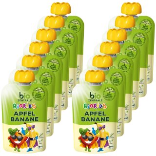 biozentrale BioKids Fruchtmus Apfel Banane VPE (12x90g Packung)