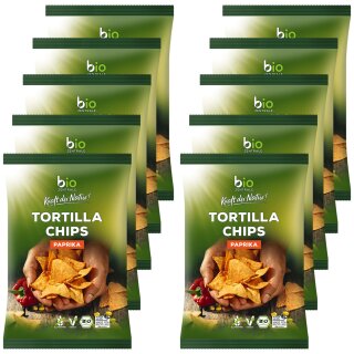 biozentrale Tortilla Chips Paprika VPE (10x125g Packung)