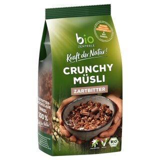 biozentrale Crunchy Müsli Zartbitter (375g Packung)