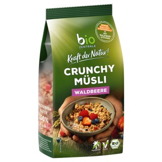 biozentrale Crunchy Müsli Waldbeere (375g Packung)