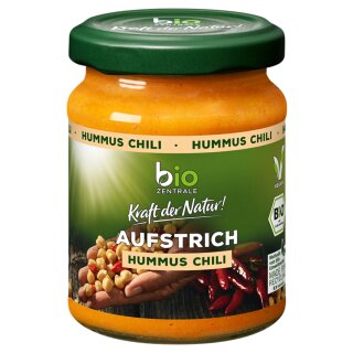 biozentrale Aufstrich Hummus Chili (125g Glas)