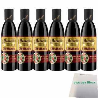 Mazzetti Cremaceto Classico 6er Pack (6x250ml Flasche) + usy Block