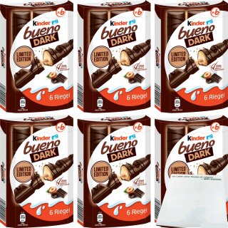 Kinder bueno DARK Limited Edition 6er Pack (6x 6 Riegel, 129g Packung) + usy Block