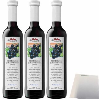 Darbo Fruchtsirup Schwarze Johannisbeere 3er Pack (3x0,5l Flasche) + usy Block