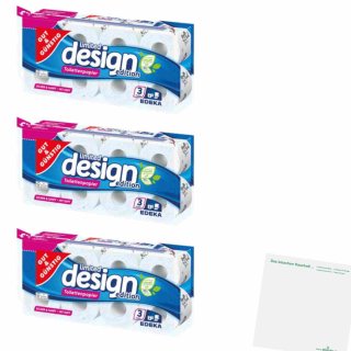 Gut & Günstig limited design edition Toilettenpapier 3-lagig 3er Pack (24 Rollen à 150 Blatt) + usy Block