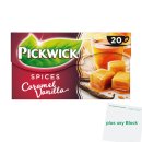 Pickwick Schwarztee mit Karamell-Vanille (20x1,5g Teebeutel) + usy Block
