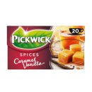 Pickwick Schwarztee mit Karamell-Vanille 6er Pack (6x 20x1,5g Teebeutel) + usy Block