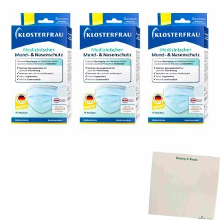 Klosterfrau Medizinischer Mund- & Nasenschutz 3er Pack (3x15 St) + usy Block