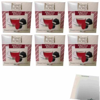 Nero Nobile Waldfrüchtetee Teekapseln passend für Nescafe Dolce Gusto 6er Pack (6x48g Packung) + usy Block
