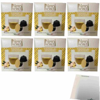 Nero Nobile Ingwer Kräuter Tee Teekapseln passend für Nescafe Dolce Gusto 6er Pack (6x40g Packung) + usy Block