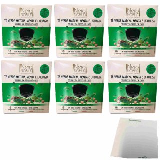 Nero Nobile grüner Tee Matcha Minze Lakritz passend für Nescafe Dolce Gusto 6er Pack (6x256g Packung) + usy Block