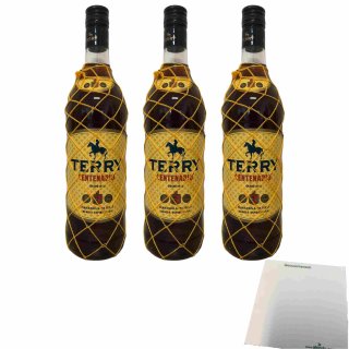 Terry Centenario 30% vol. 3er Pack (3x1l Flasche Brandy aus Spanien) + usy Block