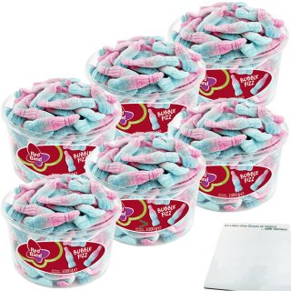 Red Band Bubble Fizz Fruchtgummi Sauer 6er Pack (6x1000g Dose) + usy Block