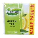 Pickwick Green Tea Lemon Vorteilspackung 3er Pack (Grüner Tee mit Zitrone Teebeutel, 3x 40x2g) + usy Block