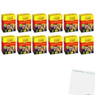 proFagus Holzwolle Kamin- & Grillanzünder 12er Pack (12x25St Packung) + usy Block