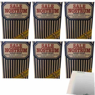 Sale Nostrum Marino Grosso 6er Pack (6x1kg Packung grobes Meersalz) + usy Block
