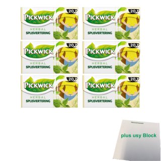 Pickwick Herbal Spijsvertering 6er Pack (Verdauungs- Kräutertee 6x 20x2g) + usy Block