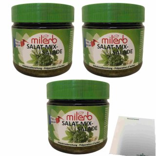 Milerb Salat Mix Kräuterzubereitung 3er Pack (3x350g Dose) + usy Block