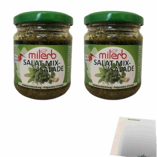 Milerb Salat Mix Kräuterzubereitung 2er Pack (2x200g Glas) + usy Block