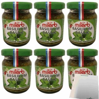 Milerb Basilikum Kräuterzubereitung 6er Pack (6x50g Glas) + usy Block