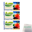 Pickwick Tea with fruit Forest fruit, Waldfrucht 3er Pack (3x 20x1,5g Teebeutel) + usy Block