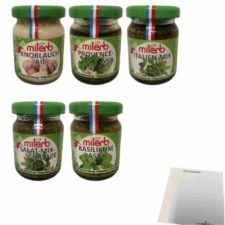 Milerb Kräuterzubereitung Testpaket (5x50g Glas) + usy Block