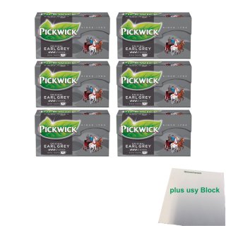 Pickwick Original Earl Grey Intense 6er Pack (6x 20x2g Teebeutel) + usy Block