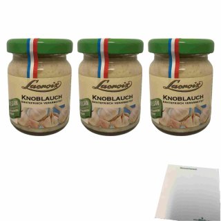 Lacroix Knoblauch Erntefrisch verarbeitet 3er Pack (3x50g Glas) + usy Block