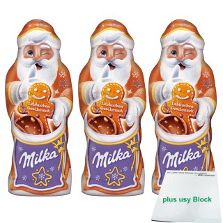 Milka Weihnachtsmann Lebkuchen Geschmack 3er Pack (3x100g) + usy Block