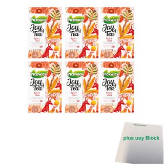 Pickwick Joy of Tea Spicy Chai 6er Pack (6x 15x1,75g Teebeutel) + usy Block