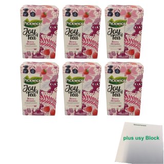 Pickwick Joy of Tea Berry Dreams 6er Pack (6x 15x1,75g Teebeutel) + usy Block