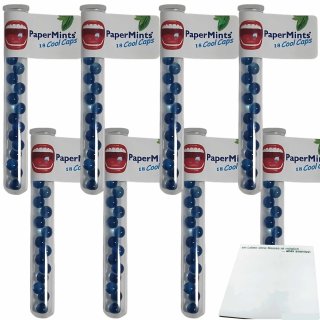 PaperMints Cool Caps Mint Sugarfree Röhrchen 8er Pack (8x18 Frischeperlen mit Minzgeschmack) + usy Block