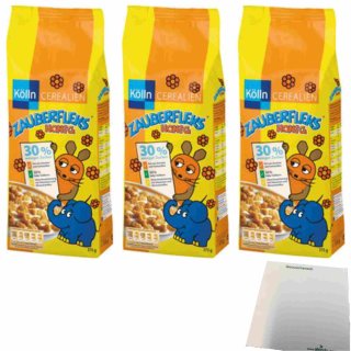 Kölln Zauberfleks Honig 3er Pack (3x375g Beutel) + usy Block