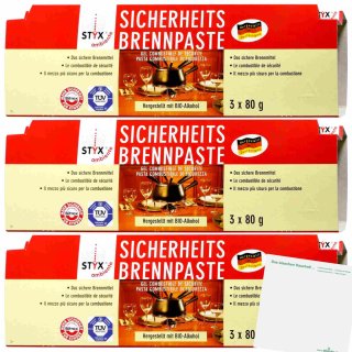 Styx Sicherheits-Brennpaste 3er Pack (3x240g Packung) + usy Block